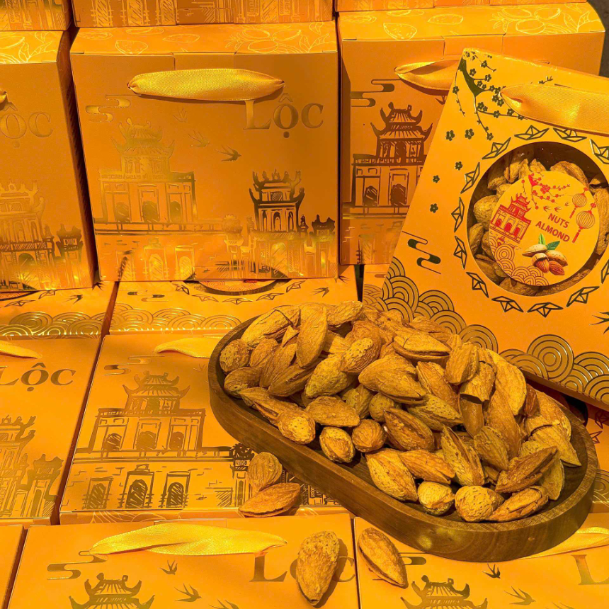 [ HỘP TẾT ] Hạt Hạnh Nhân Rang Bơ USA Vỏ Mỏng Api Food - Hạt Dinh Dưỡng Organic - Nuts, Ăn Vặt