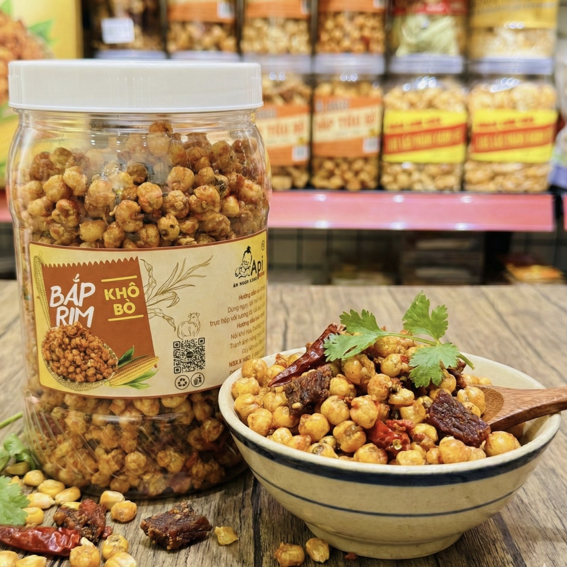 Bắp Rim Khô Bò Giòn Rùm Rụm Siêu Ngon - Ăn Vặt Api Food