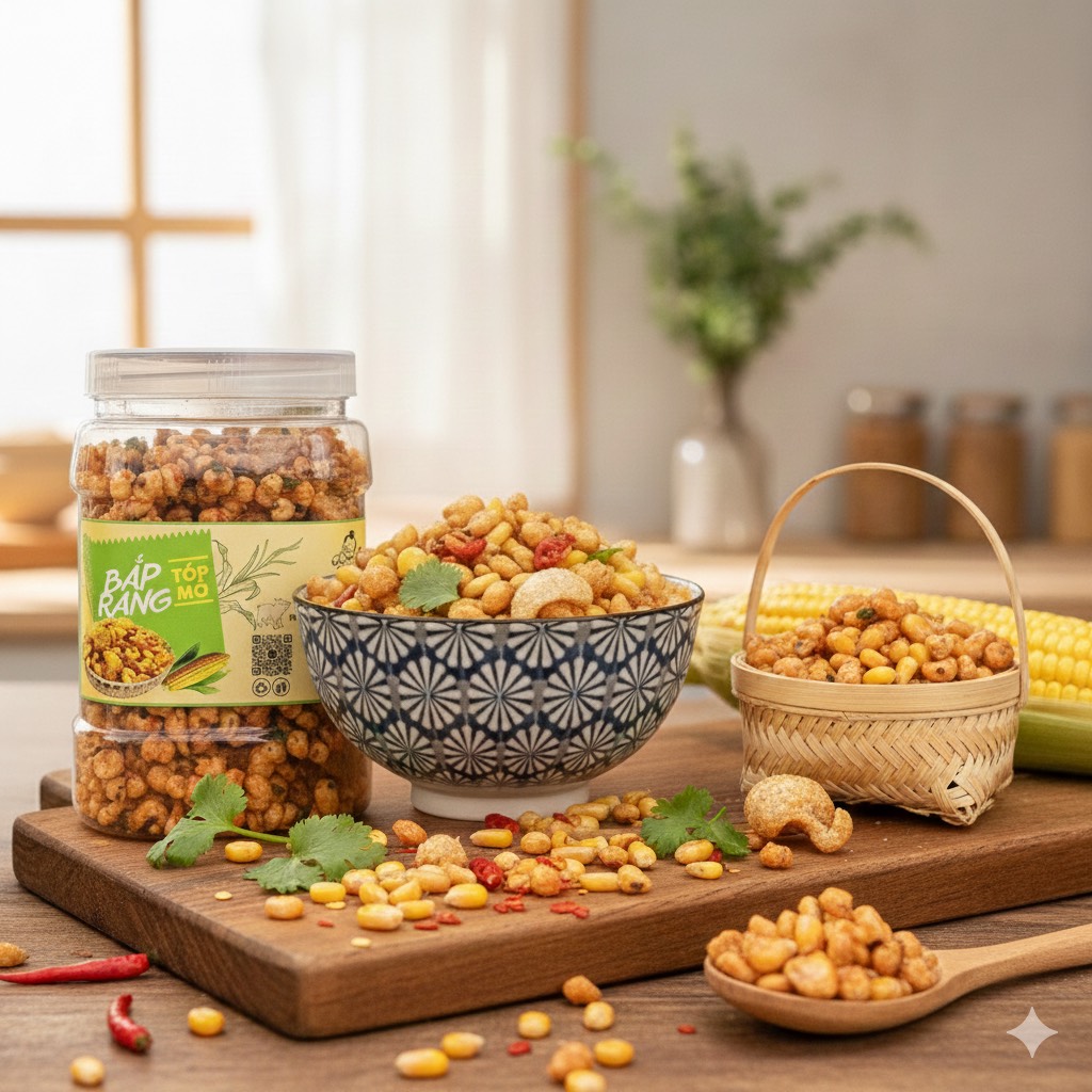 Bắp Rang Tóp Mỡ Giòn Rùm Rụm Nhâm Nhi Siêu Ngon - Ăn Vặt Api Food