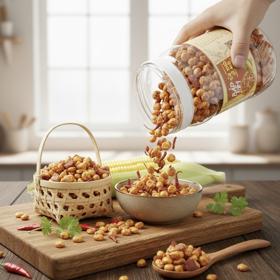 Bắp Rim Khô Bò Giòn Rùm Rụm Siêu Ngon - Ăn Vặt Api Food