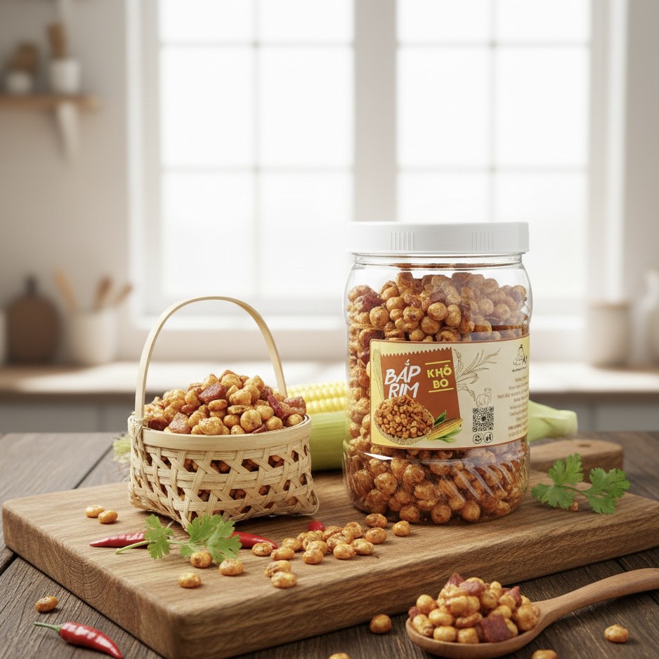 Bắp Rim Khô Bò Giòn Rùm Rụm Siêu Ngon - Ăn Vặt Api Food