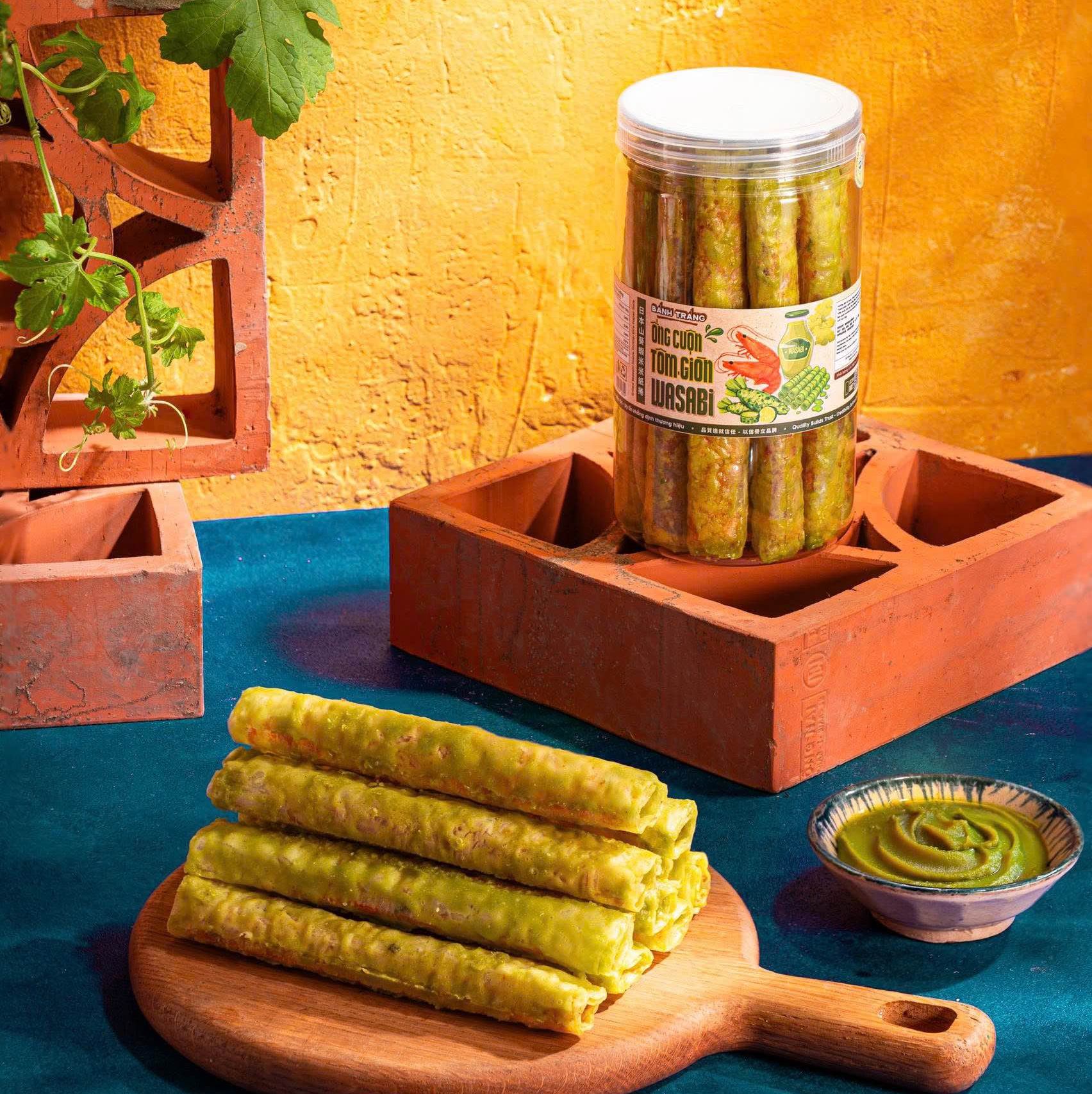 Bánh Tráng Ống Cuộn Tôm Giòn Wasabi - Siêu Ngon Siêu Thèm