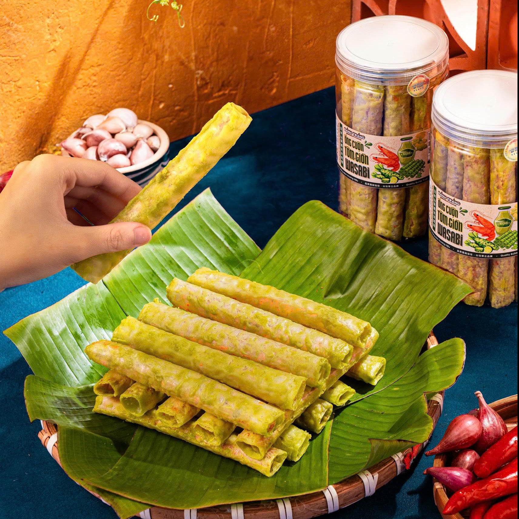 Bánh Tráng Ống Cuộn Tôm Giòn Wasabi - Siêu Ngon Siêu Thèm