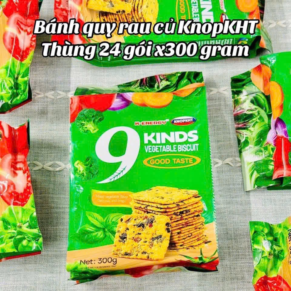 (NGUYÊN THÙNG) Bánh Quy Ăn Kiêng 9 Loại Rau Củ Weisel (Gói 328g)