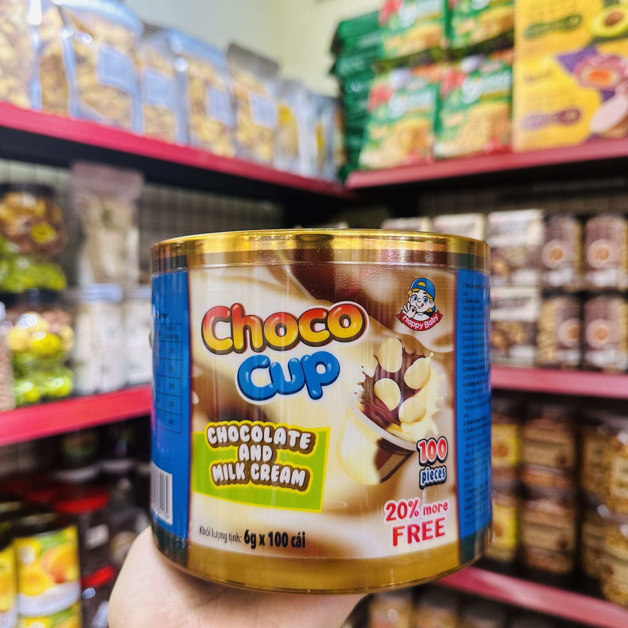 Bánh Quy Viên Chấm Kem Socola CHOCO CUP Thơm Ngon (100 Cái - 600gr)