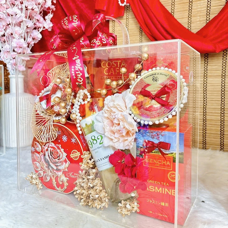 SET QUÀ TẾT KO.02 – “SẮC HỒNG XUÂN” VAL MICA SIÊU SANG ( Hàng Đặt Trước 3-5 Ngày )