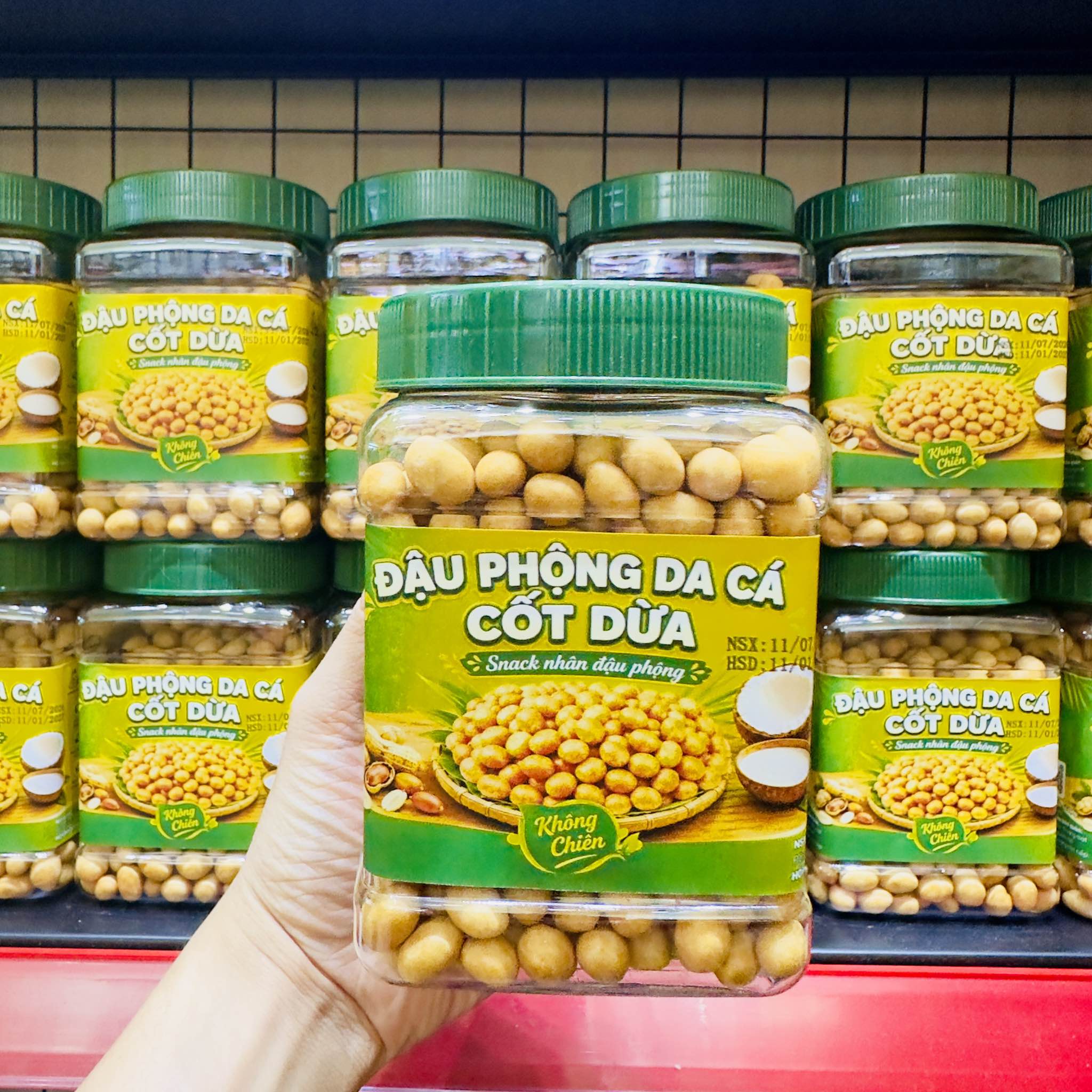 Đậu Phộng Da Cá Nước Cốt Dừa 500gr - Giòn Tan, Béo Thơm, Đậm Vị Tự Nhiên
