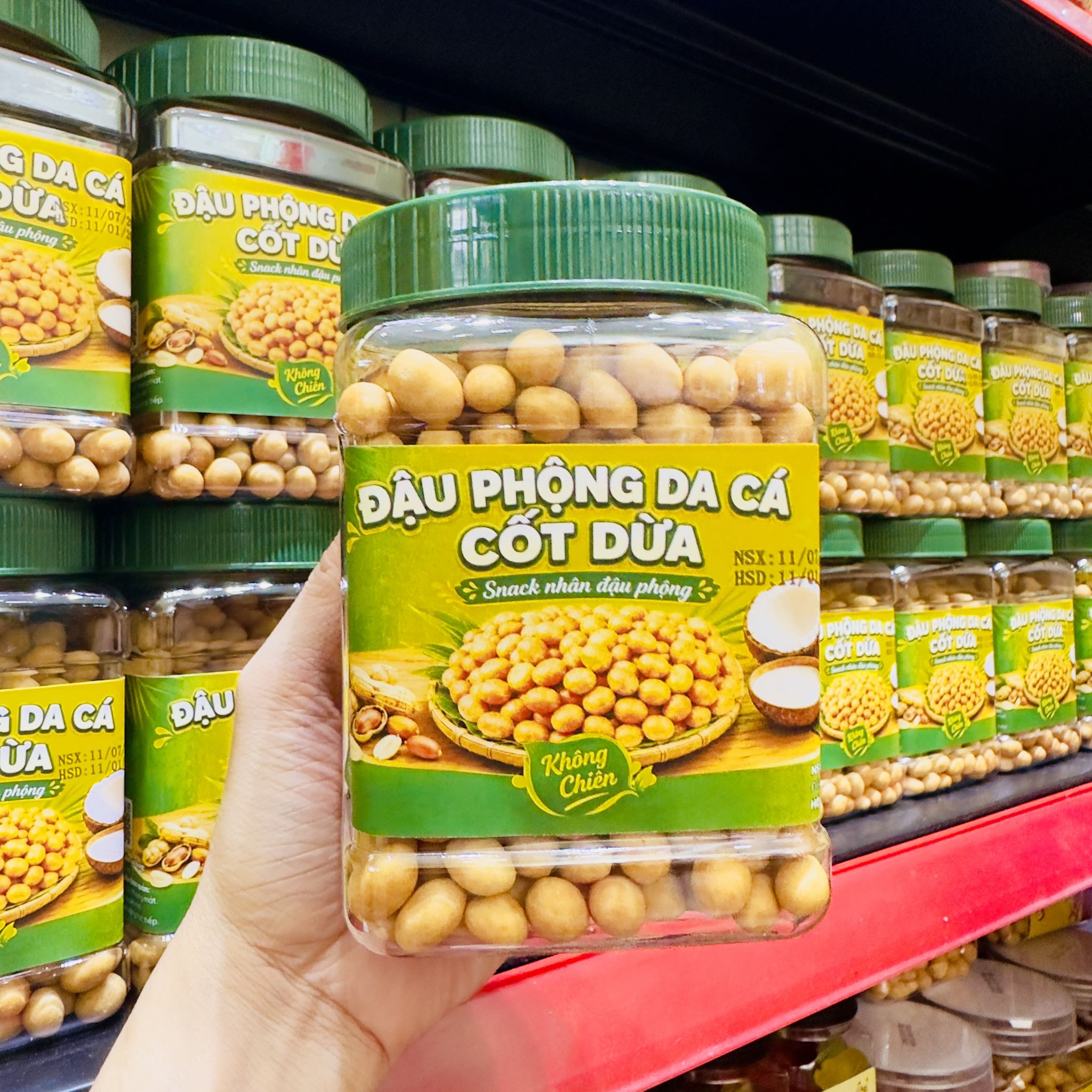 Đậu Phộng Da Cá Nước Cốt Dừa 500gr - Giòn Tan, Béo Thơm, Đậm Vị Tự Nhiên