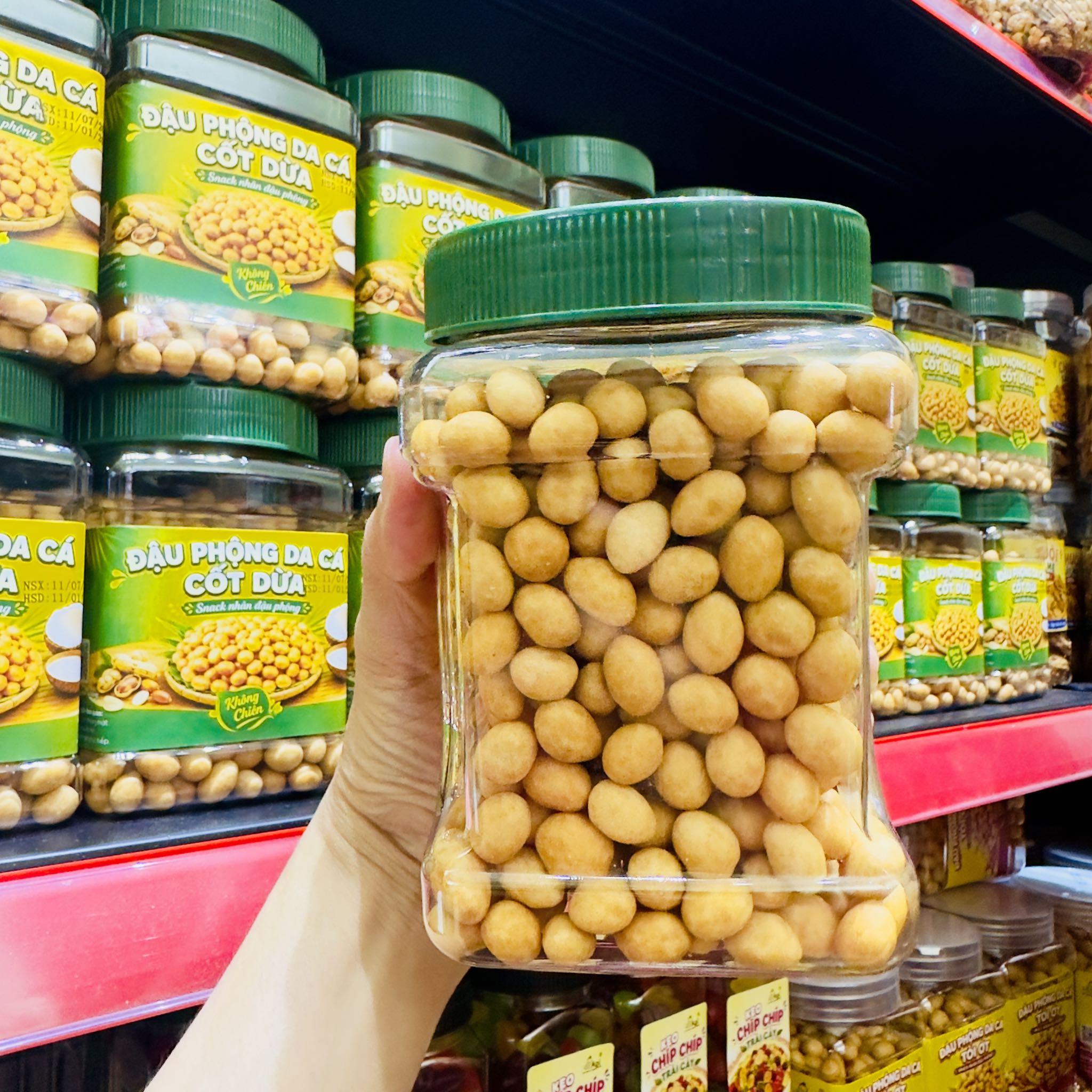 Đậu Phộng Da Cá Nước Cốt Dừa 500gr - Giòn Tan, Béo Thơm, Đậm Vị Tự Nhiên