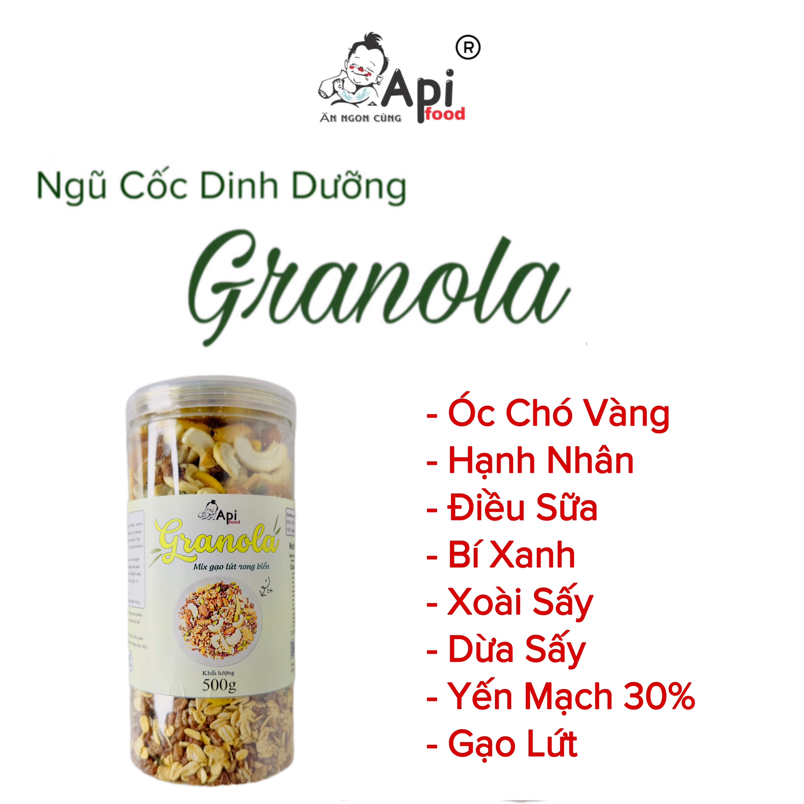 [ VỊ ĐẶC BIỆT ] Ngũ Cốc Dinh Dưỡng Ăn Liền Granola 30% Yến Mạch 500gr
