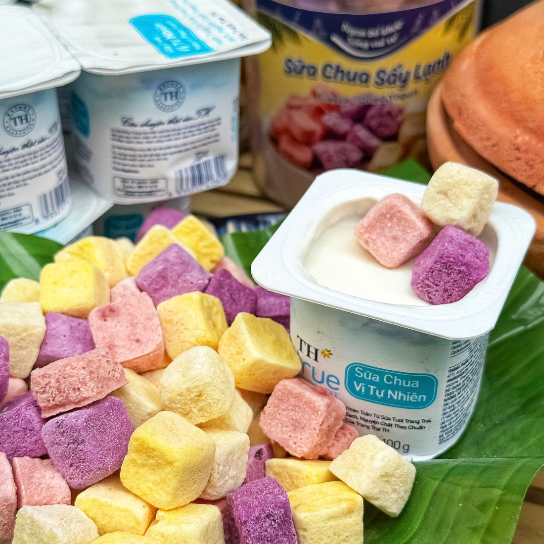 Sữa Chua Sấy Thăng Hoa Mix Vị Hoa Quả Thơm Ngon 200gr - Ăn Vặt Api Food