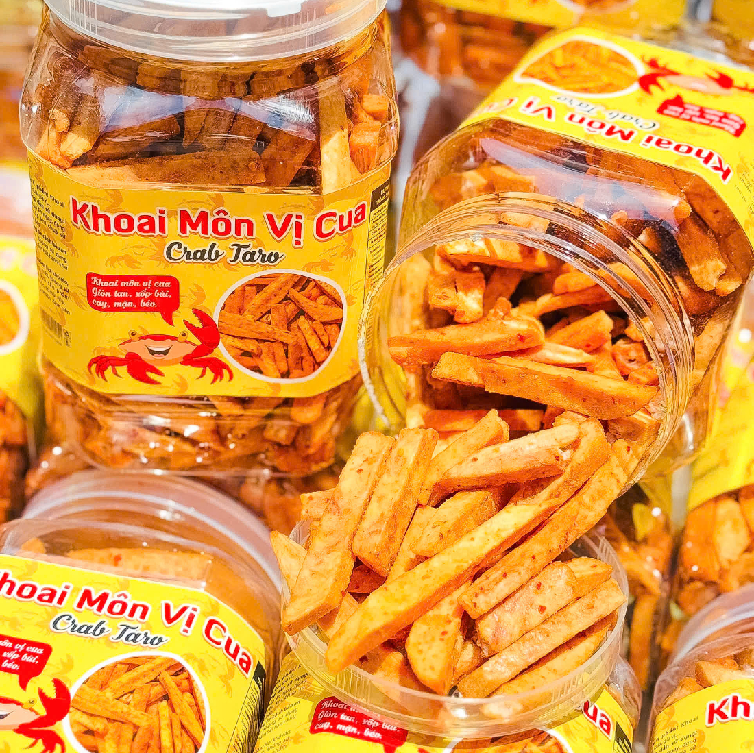 Khoai Môn Sấy Vị Cua 500g - Ăn Vặt Api Food