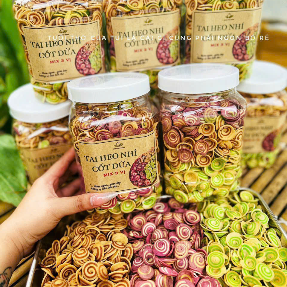 Bánh Tai Heo Nhí Cốt Dừa Món Ăn Tuổi Thơ Mix 3 Vị - Ăn Vặt Api Food