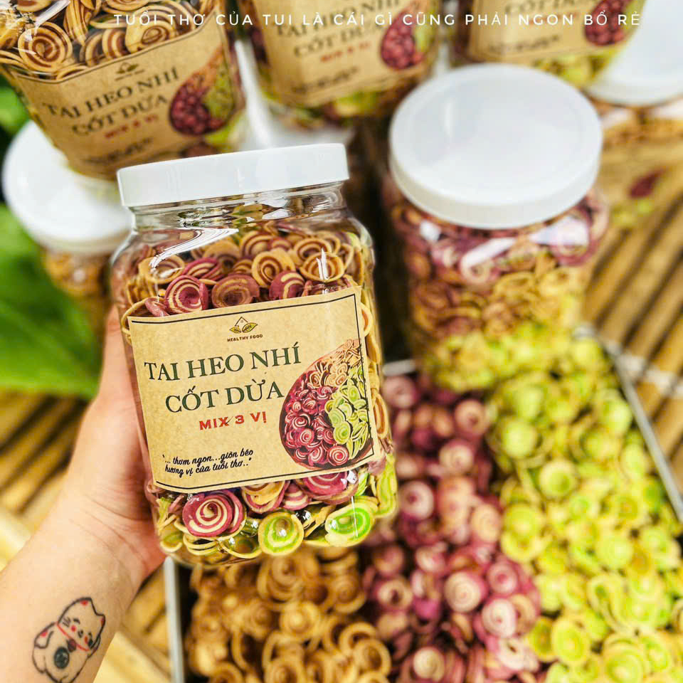 Bánh Tai Heo Nhí Cốt Dừa Món Ăn Tuổi Thơ Mix 3 Vị - Ăn Vặt Api Food