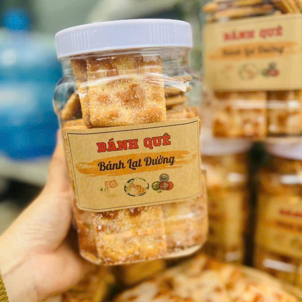 Bánh Lạt Đường Vuông Tuổi Thơ Giòn Xốp, Ngọt Nhẹ Thơm Bơ, Bánh Chay - Ăn Vặt Api Food