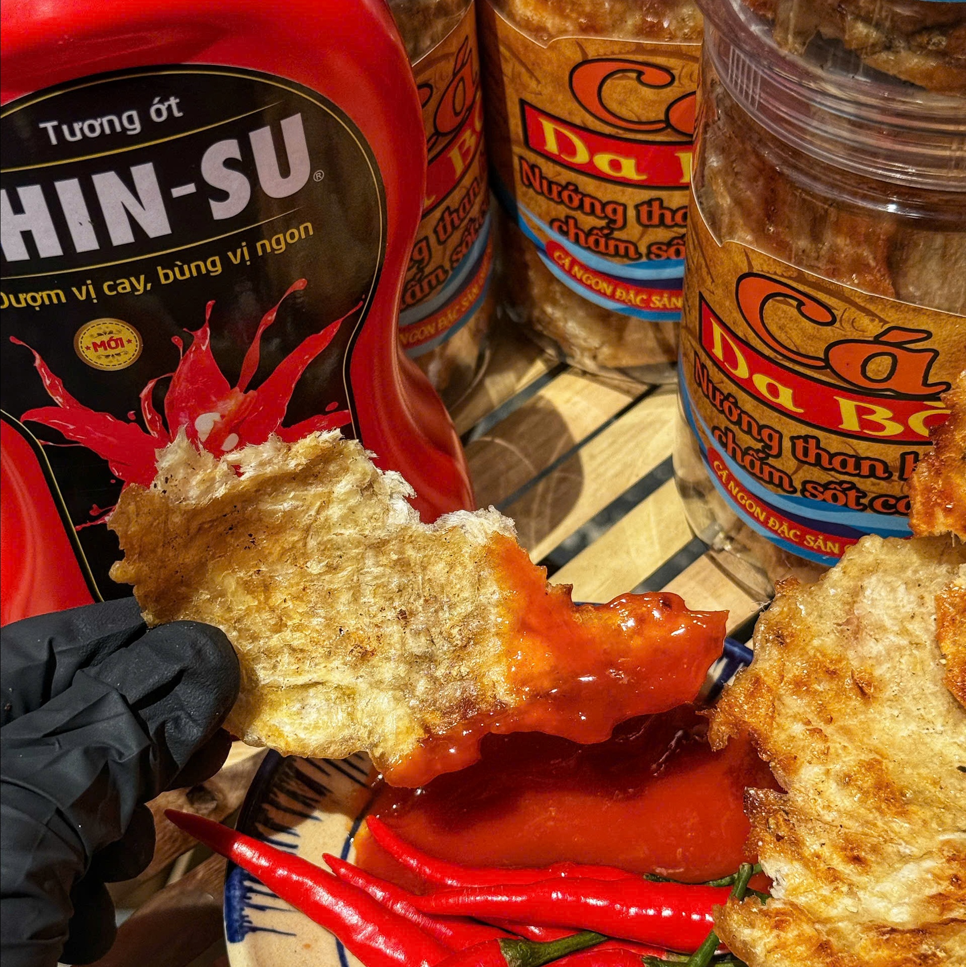 Cá Da Bò Nướng Than Hồng Chấm Sốt Cay - Ăn Vặt Api Food