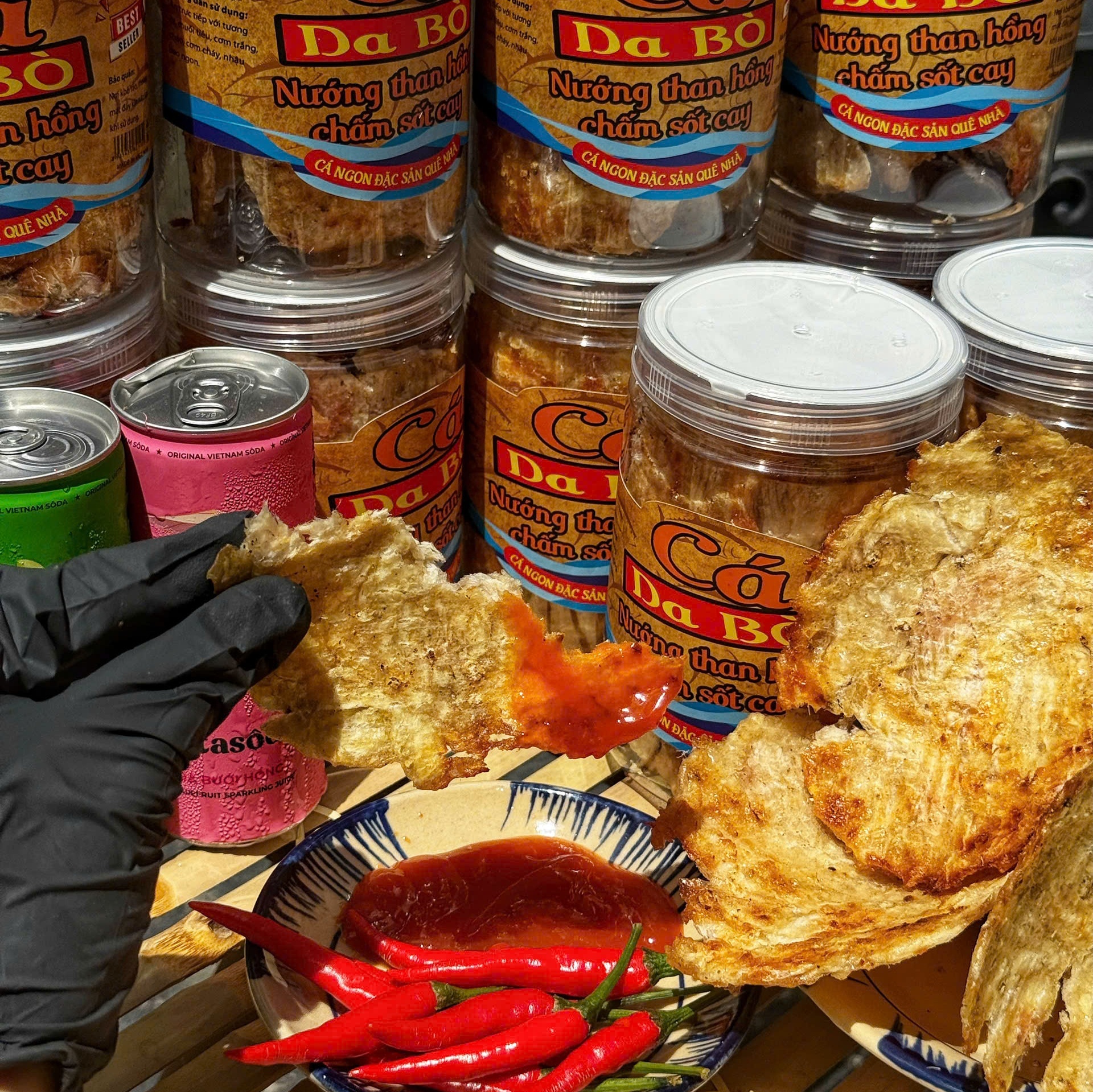 Cá Da Bò Nướng Than Hồng Chấm Sốt Cay - Ăn Vặt Api Food