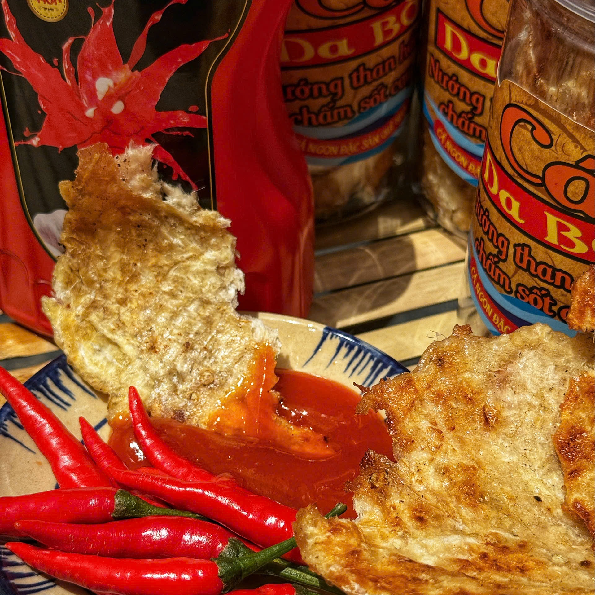 Cá Da Bò Nướng Than Hồng Chấm Sốt Cay - Ăn Vặt Api Food