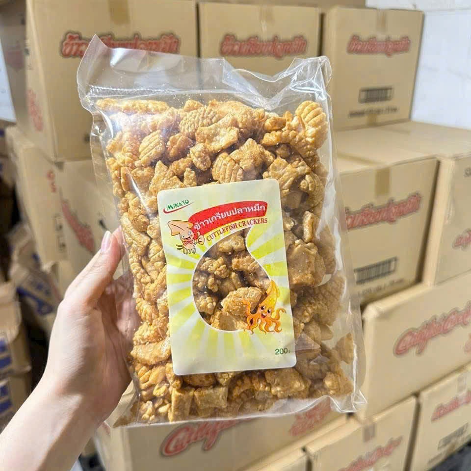 Snack Mực Tẩm Gia Vị Thái Lan Giòn Rùm Rụm Siêu Ngon 200gr