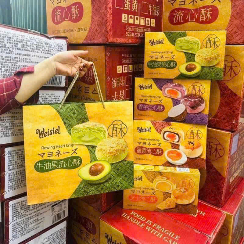 Bánh Trung Thu Trứng muối Chảy WEISIEL Đài Loan Đủ Vị (Hộp 6 Cái)