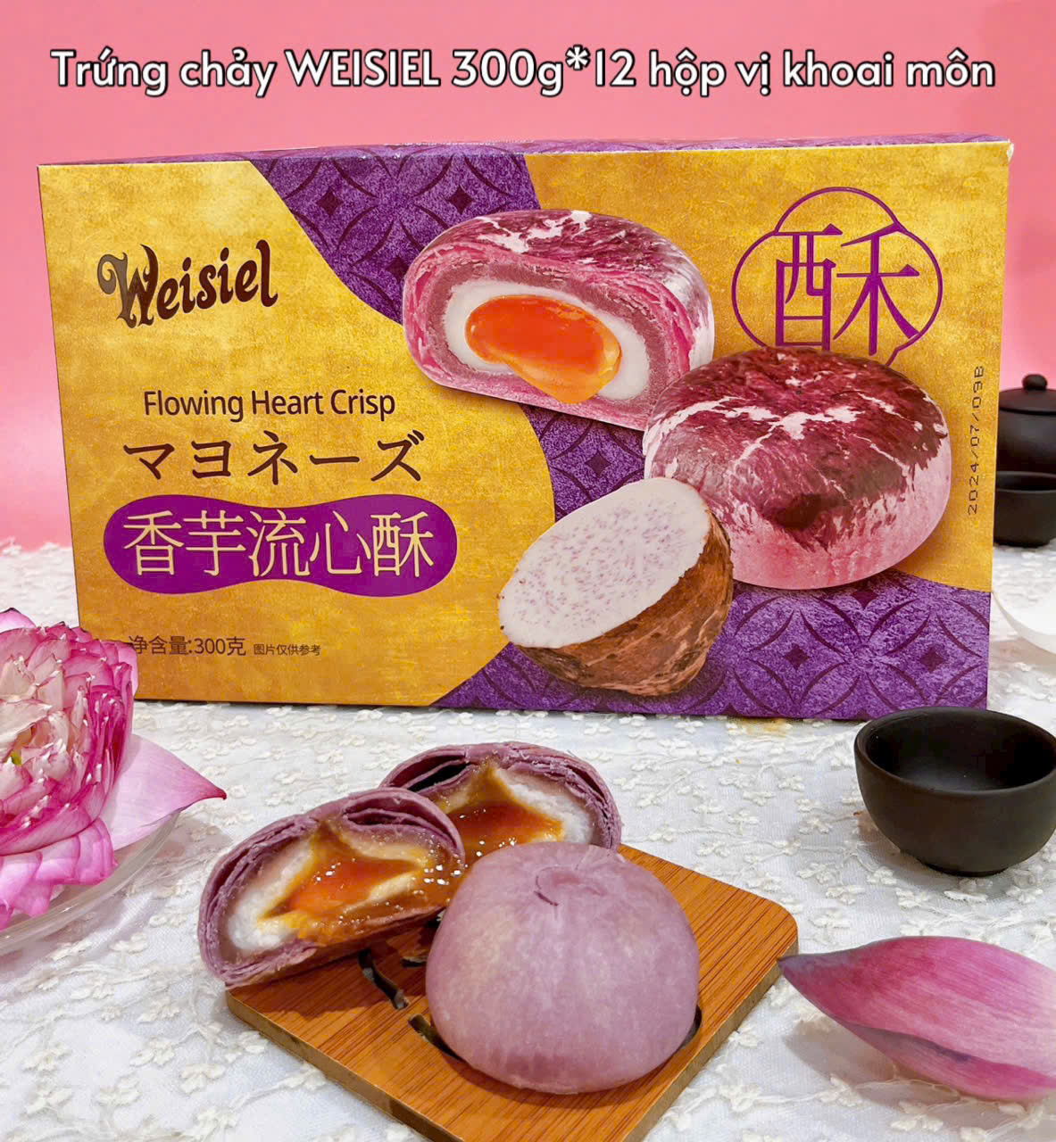 Bánh Trung Thu Trứng muối Chảy WEISIEL Đài Loan Đủ Vị (Hộp 6 Cái)