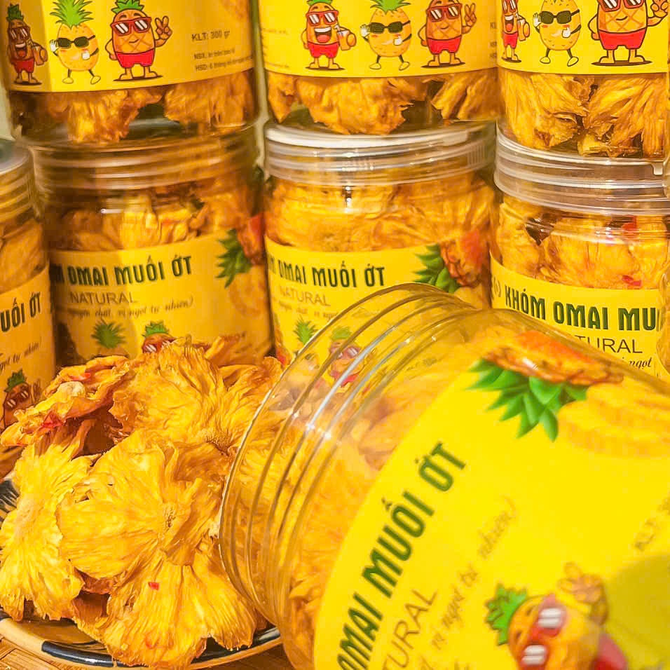 Thơm Sấy Dẻo Muối Ớt Chua Cay Mặn Ngọt Thơm Ngon Lạ Miệng 300gr