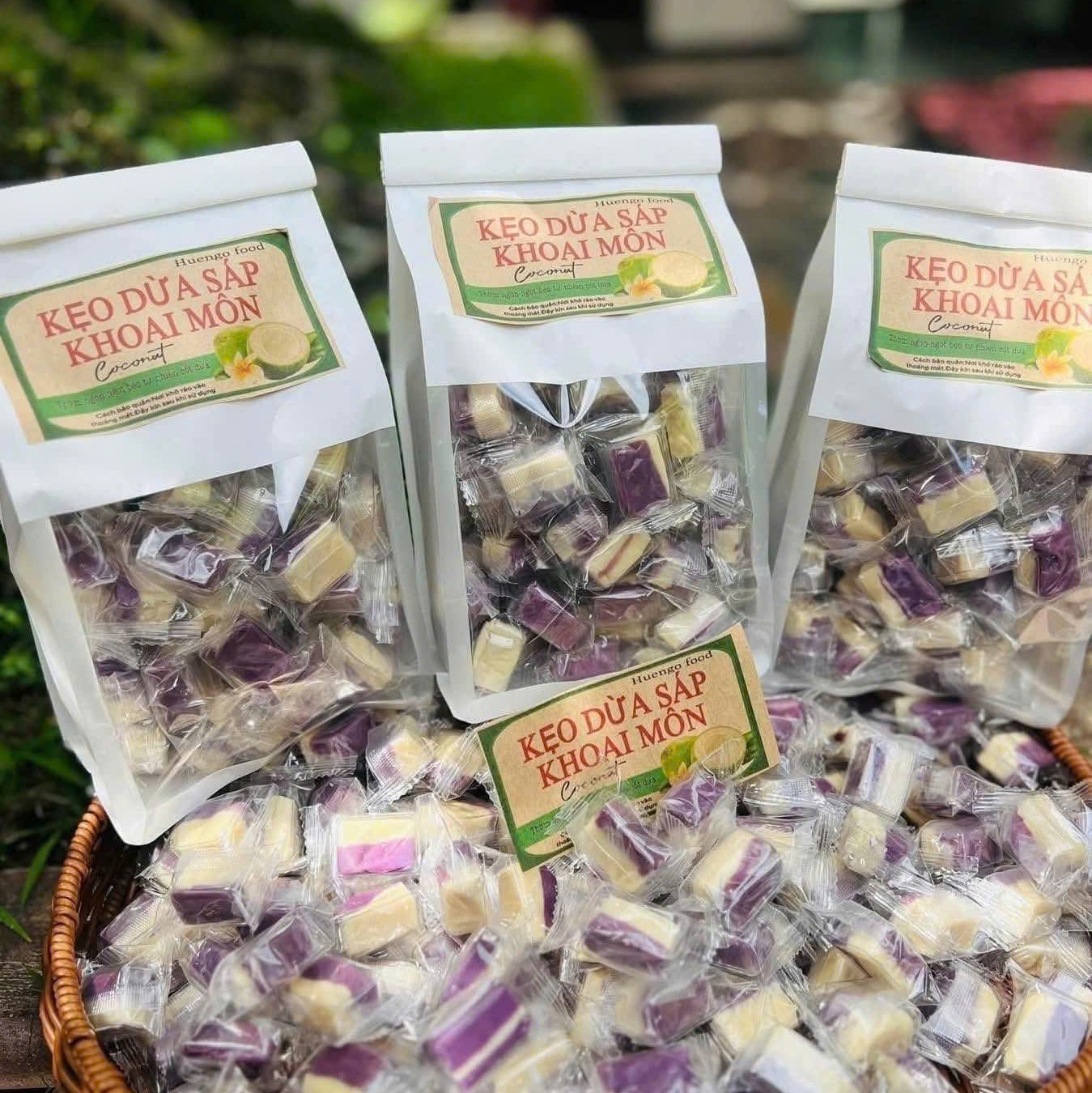 Kẹo Dừa Sáp Khoai Môn – Ngọt Thanh, Béo Ngậy, Bùi Mịn 500gr