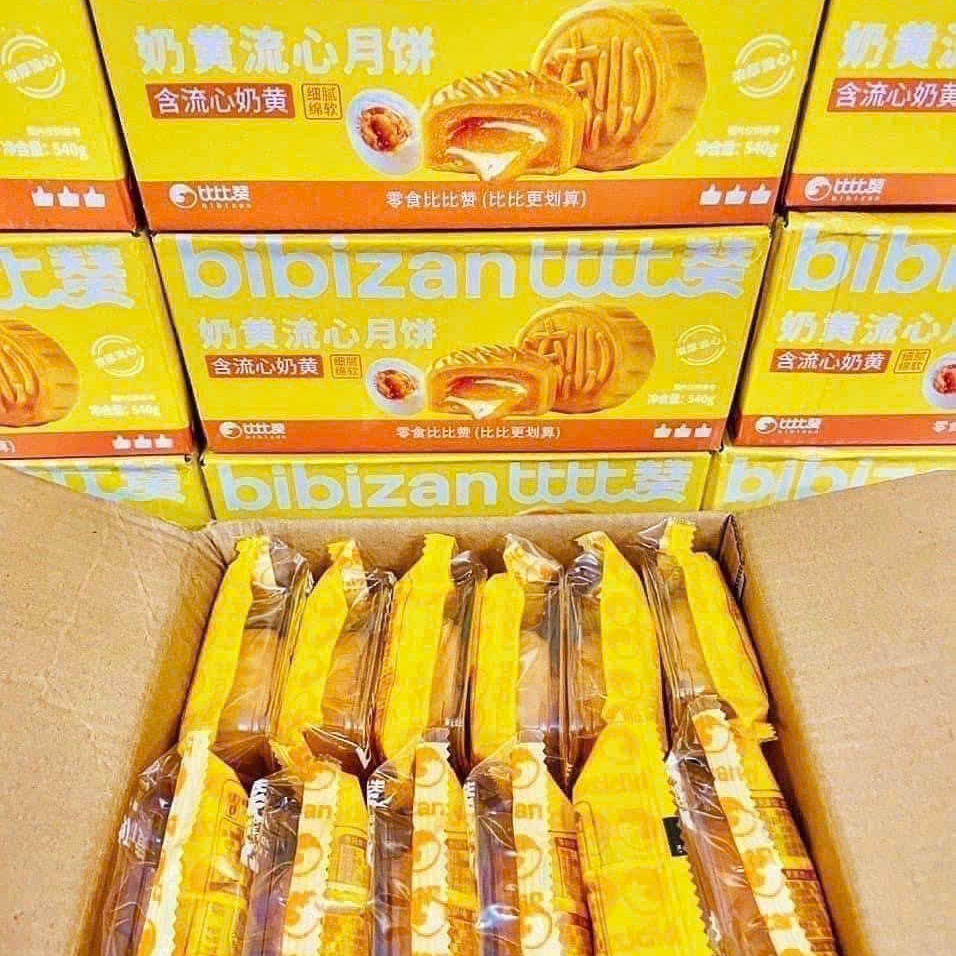 Bánh Trung Thu Lava Trứng Chảy Bibizan 540gr ( Hộp 12 Cái )