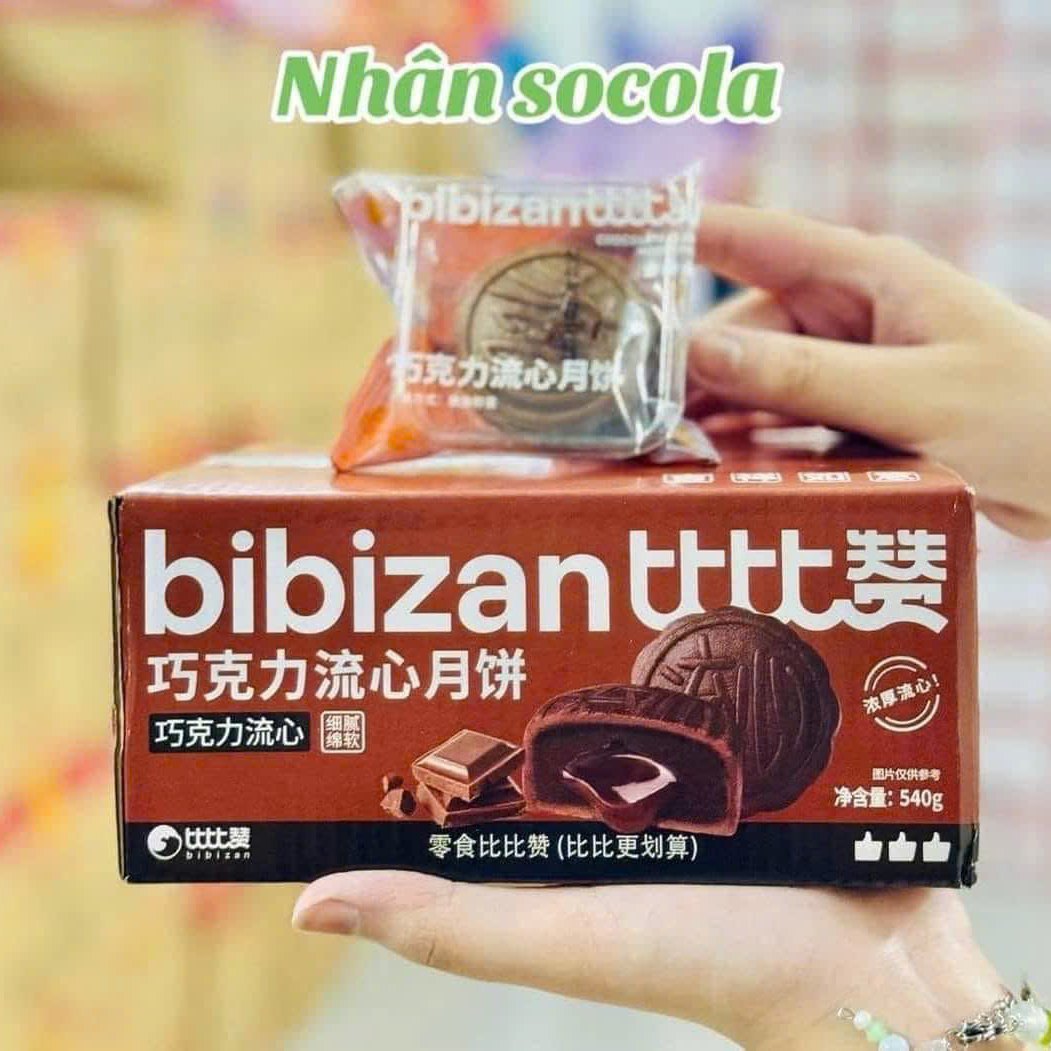 Bánh Trung Thu Lava Trứng Chảy Bibizan 540gr ( Hộp 12 Cái )