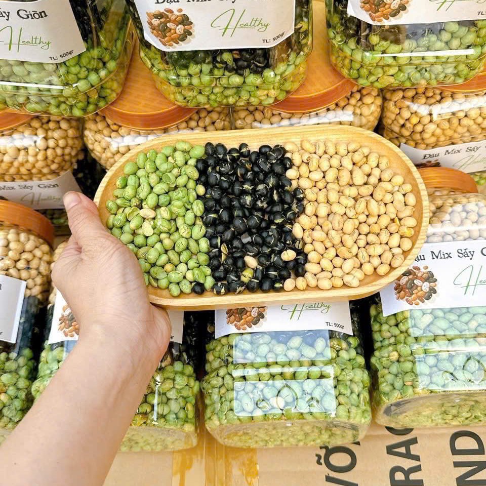 Đậu Mix 3 Loại Đậu Sấy Giòn – Ăn Vặt Lành Mạnh, Tốt Cho Sức Khỏe 850g
