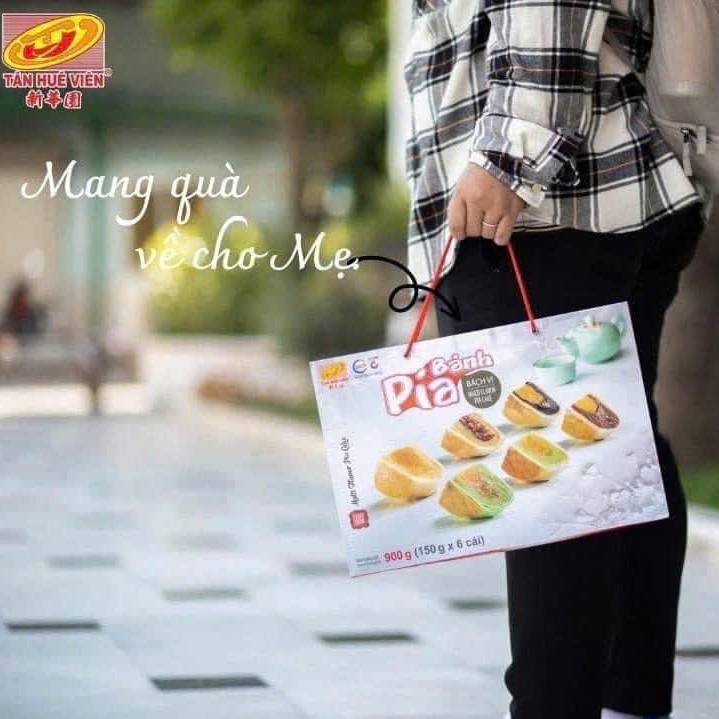 Bánh Pía Bách Vị Tân Huê Viên 900gr - Hộp 6 Cái (Kèm Túi Xách Sang Trọng)