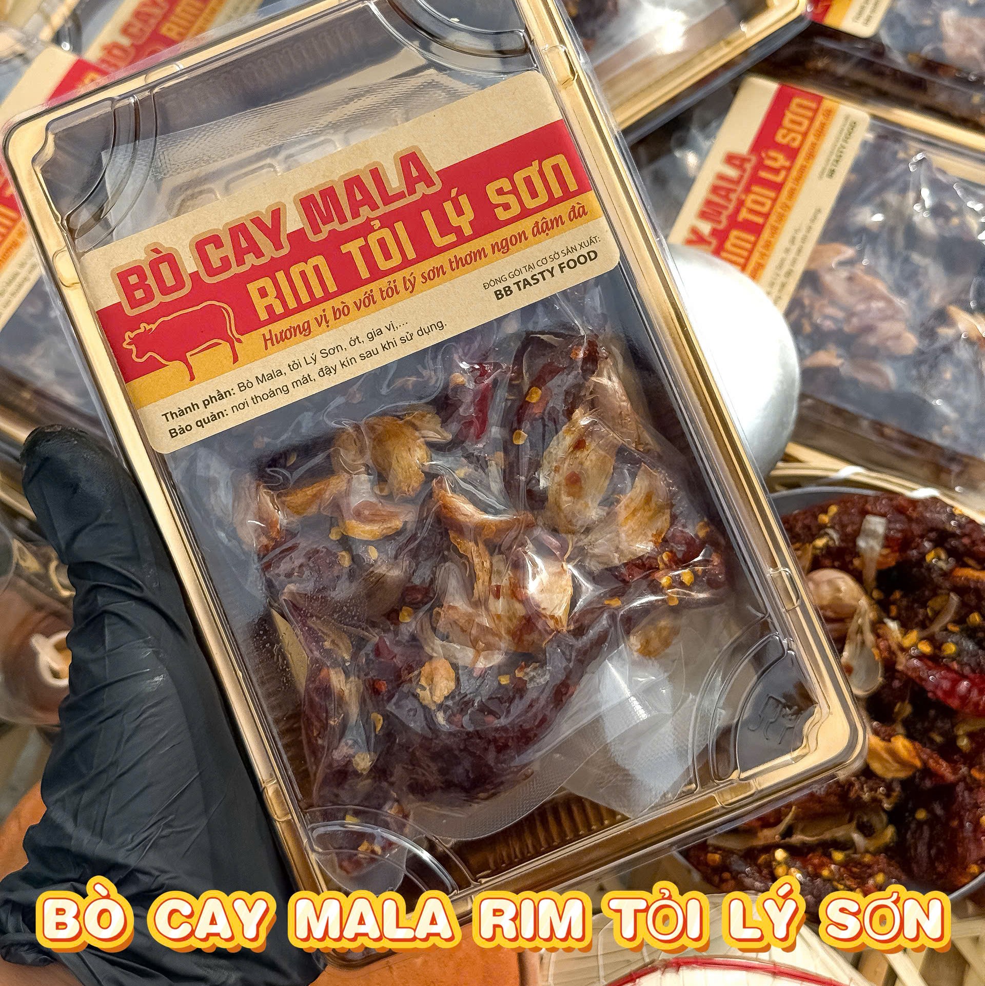 Khô Bò Cay Mala Rim Tỏi Lý Sơn Đậm Đà Vị Ngon Cay Khó Cưỡng 300gr