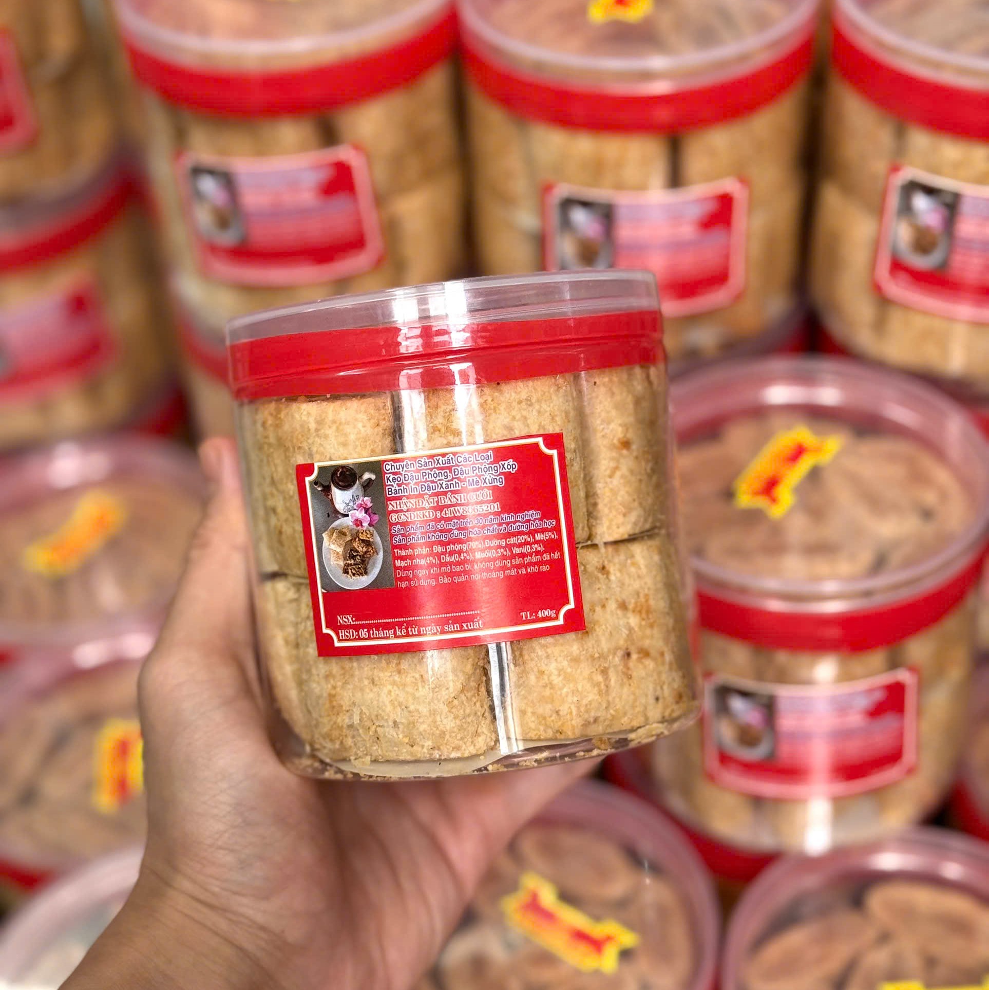 Kẹo Đậu Phộng Giòn Xốp, Béo Bùi, Ngọt Ngào Chuẩn Vị Truyền Thống 400gr