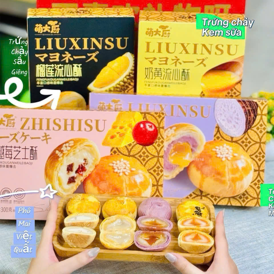 ( VỊ MỚI ) Bánh Trứng Muối Tan Chảy Liu Xin Su Đài Loan 300gr ( Hộp 6 Cái )