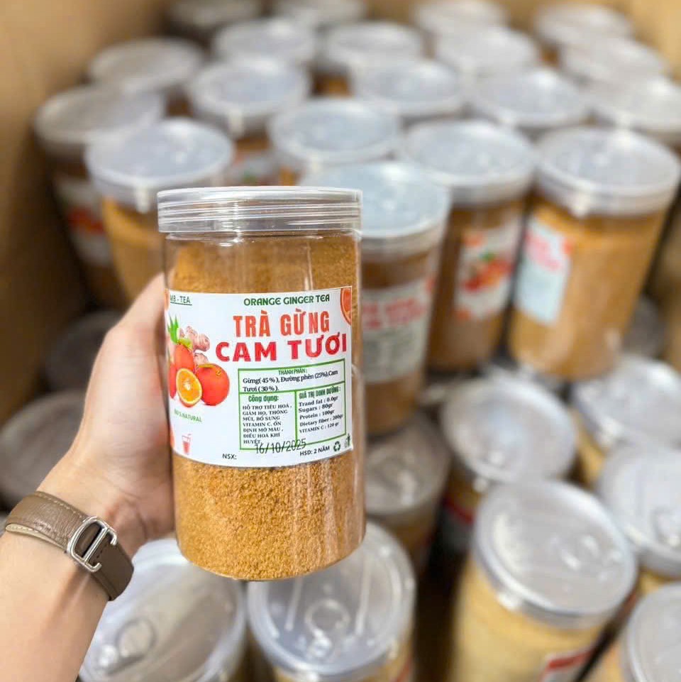 Bột Trà Gừng Cam Tươi, Ấm Nóng, Thanh Mát, Tỉnh Táo Mỗi Ngày 500gr