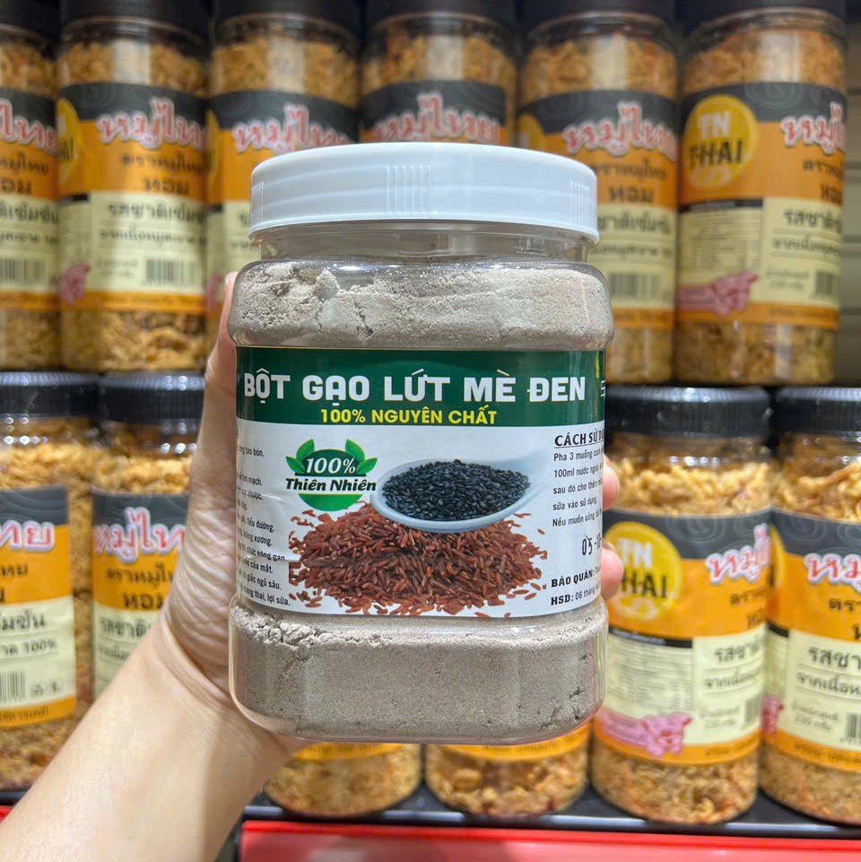 Bột Gạo Lức Mè Đen 500gr - Dinh Dưỡng Thuần Tự Nhiên, Khỏe Từ Bên Trong