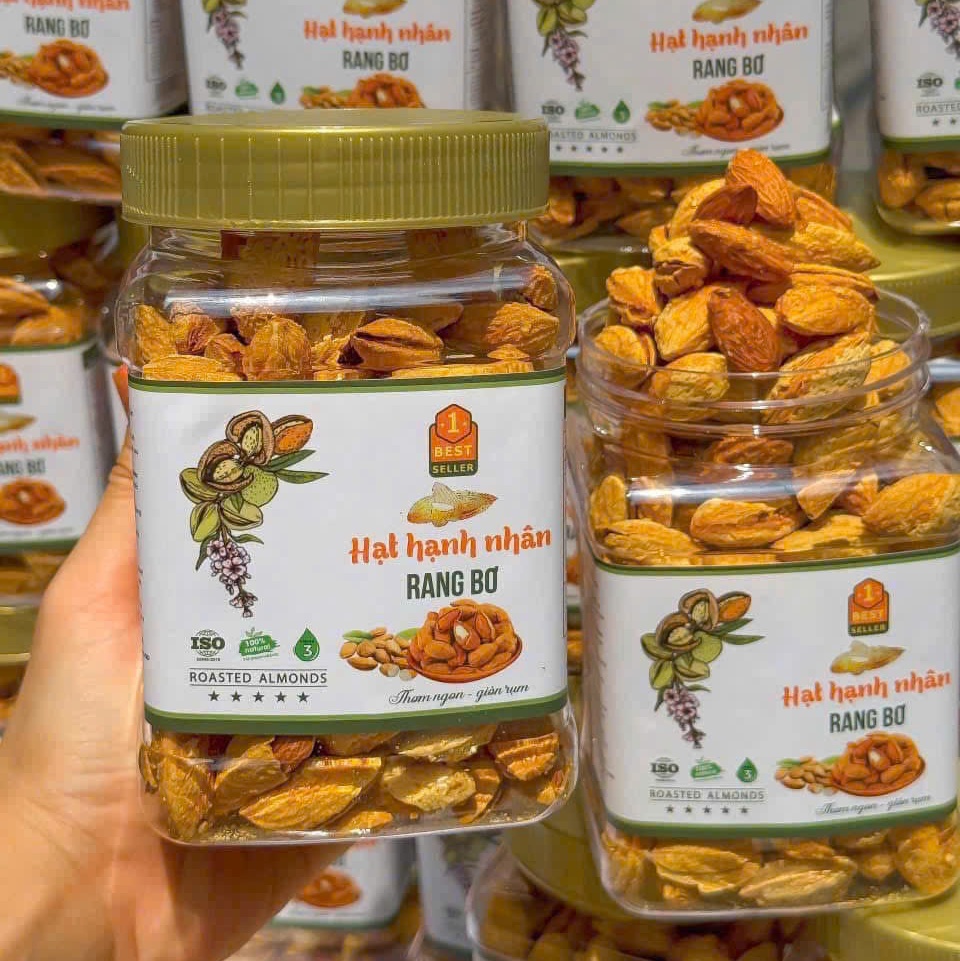 [ HỘP VUÔNG ] Hạnh Nhân Mỹ Rang Bơ Vỏ Mỏng Thơm Ngon - Hạt Dinh Dưỡng