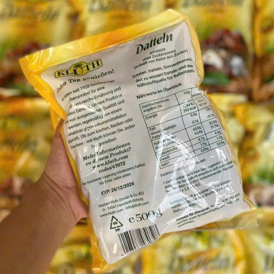Chà Là Túi Rời Sấy Dẻo Datteln 500gr  - Vàng Đen Dinh Dưỡng Từ Sa Mạc