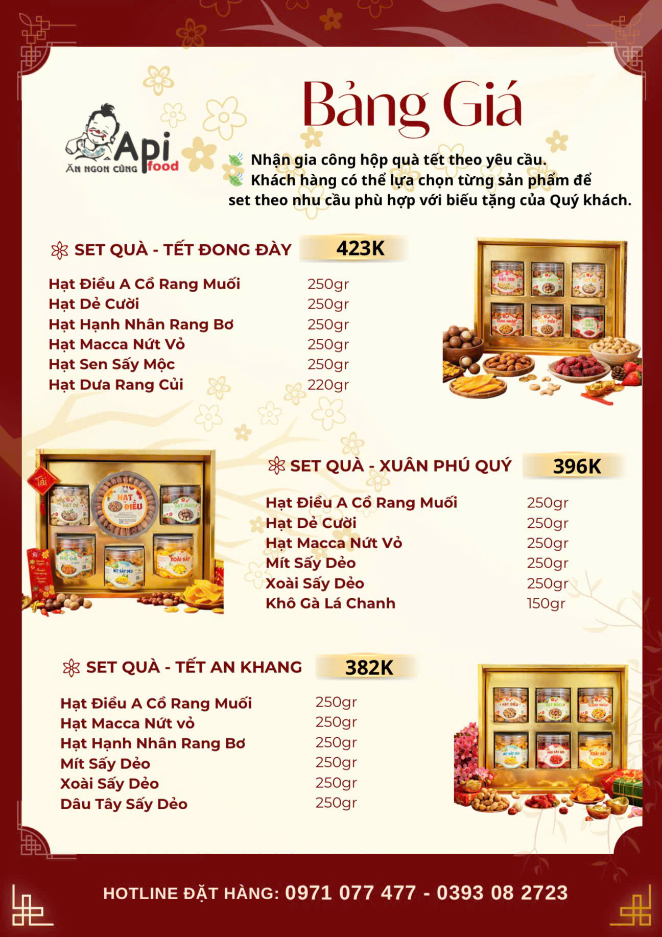 HỘP QUÀ TẾT CAO CẤP – SET 6 LOẠI HẠT DINH DƯỠNG & TRÁI CÂY