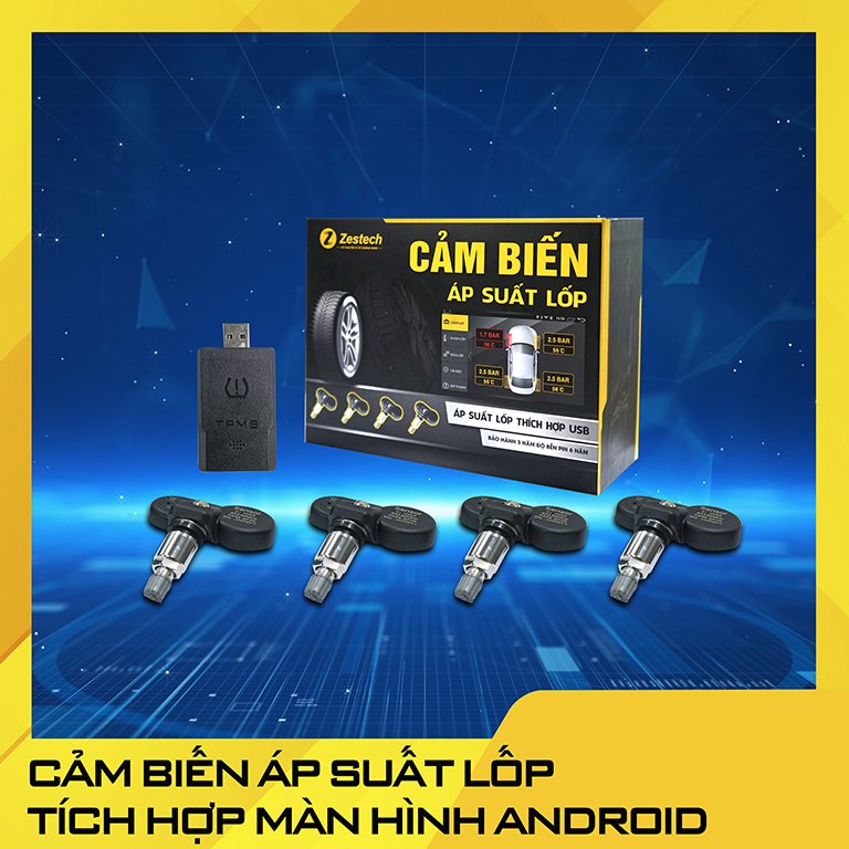 Cảm biến áp suất lốp tích hợp màn hình Android