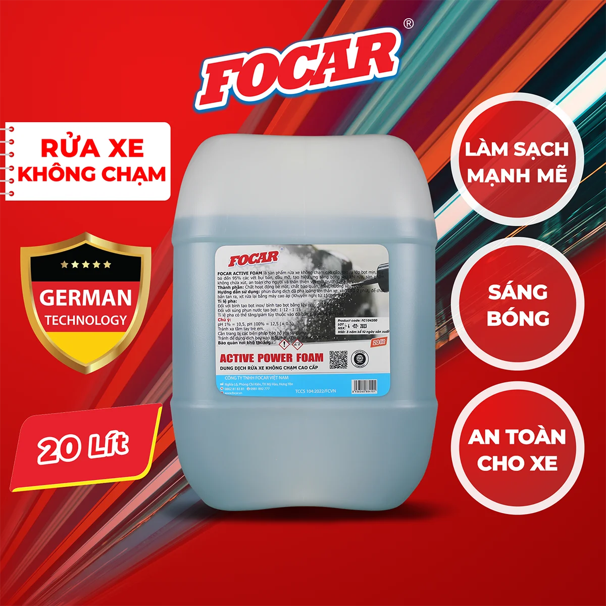 Dung dịch rửa xe không chạm Active Power Foam FC104