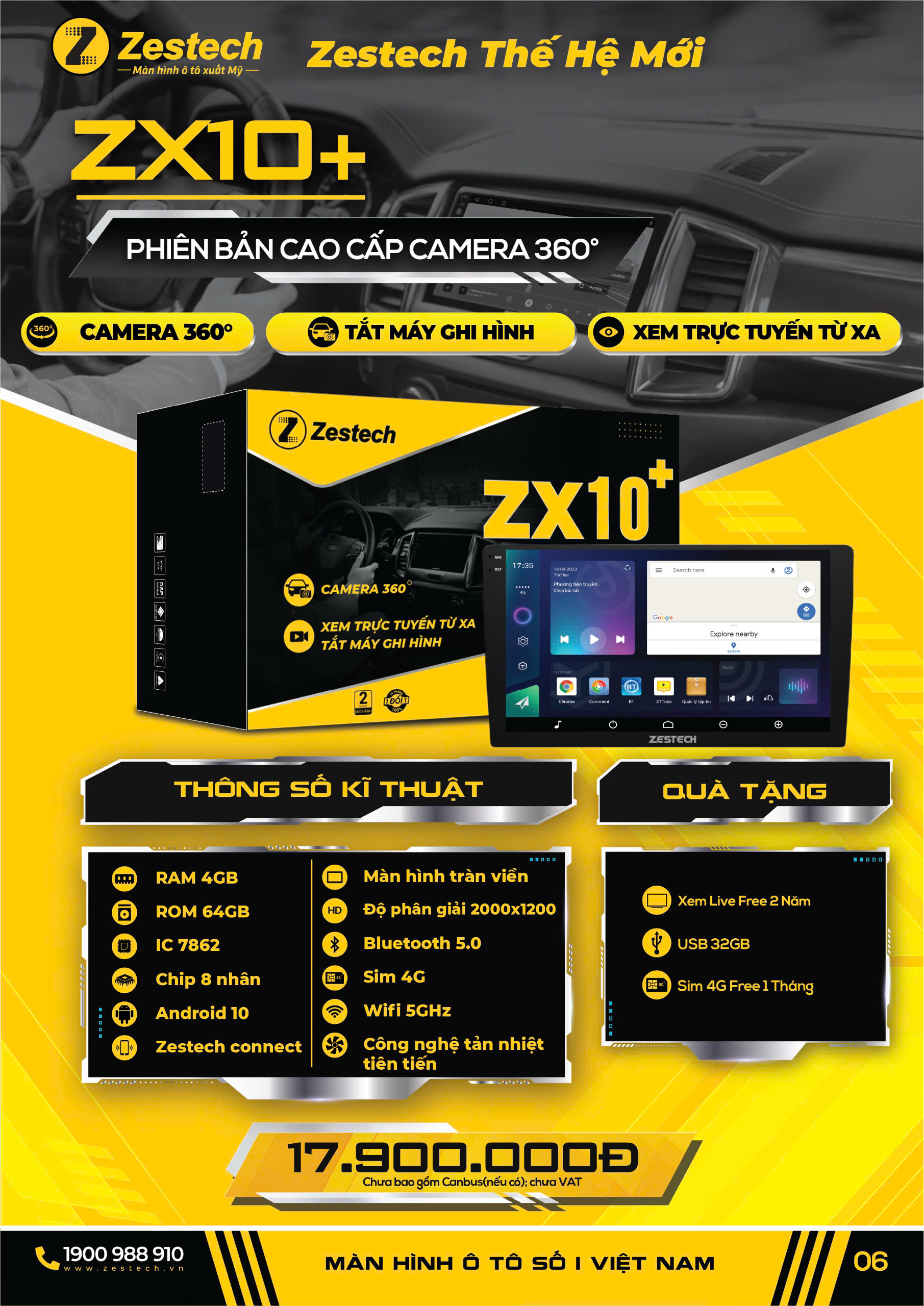 Màn hình ô tô android ZX10+ bản cao cấp