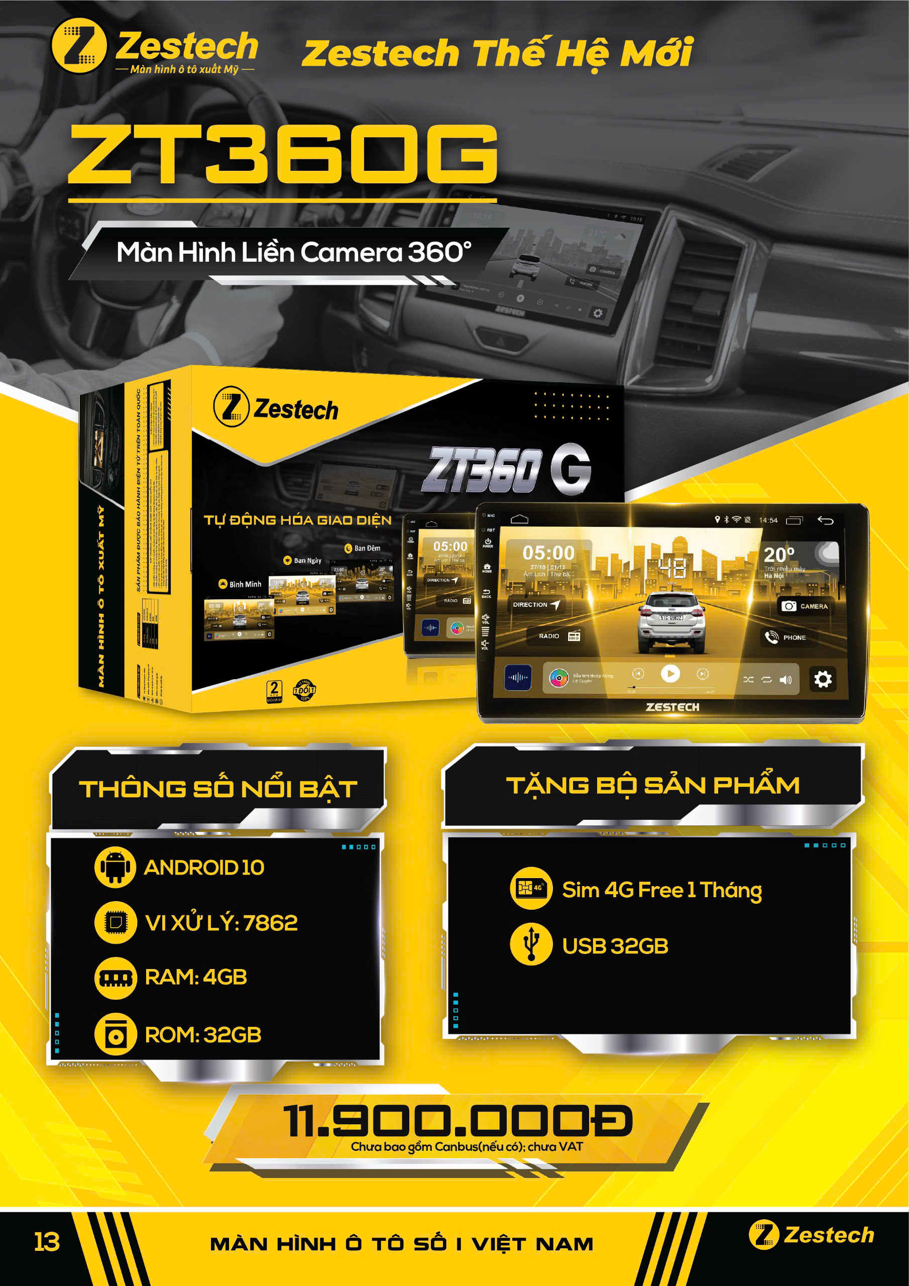 Màn Hình Zestech ZT 360G Tích Hợp Camera 360