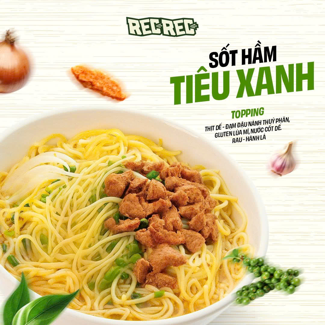 Mì Đạm Dế REC REC - Vị Sốt Hầm Tiêu Xanh