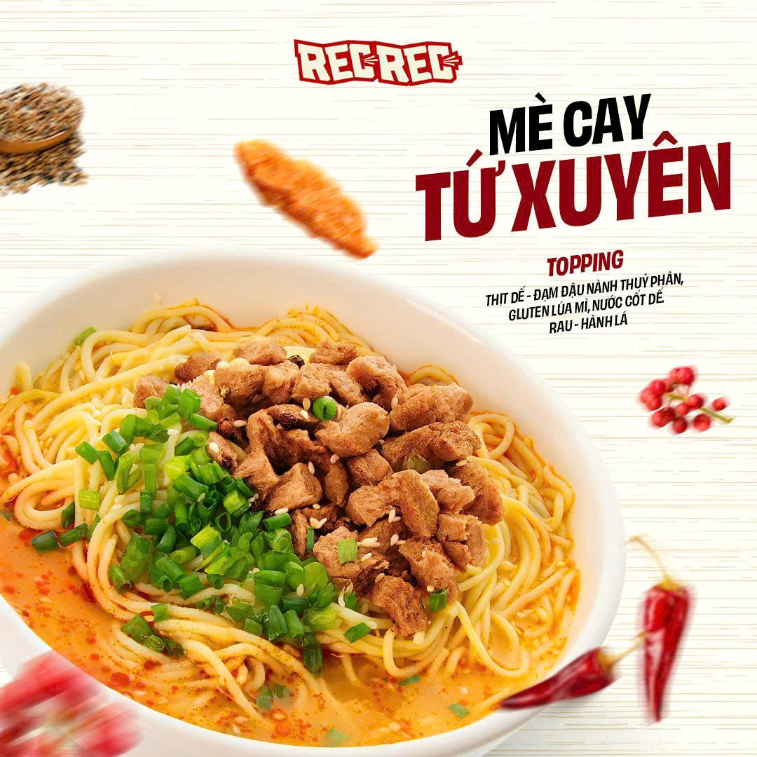 Mì Đạm Dế REC REC - Vị Mè Cay Tứ Xuyên