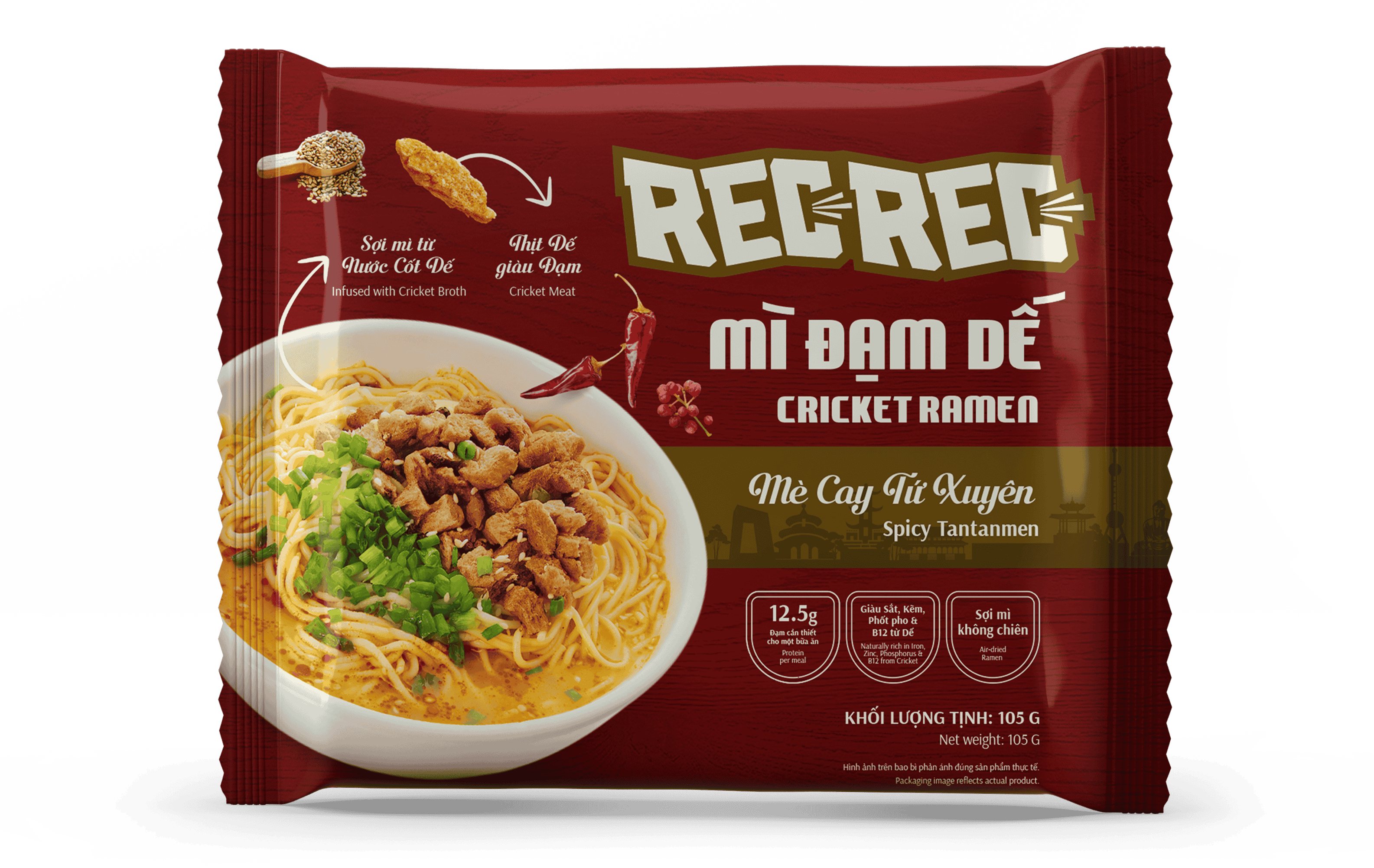 Mì Đạm Dế REC REC - Vị Mè Cay Tứ Xuyên