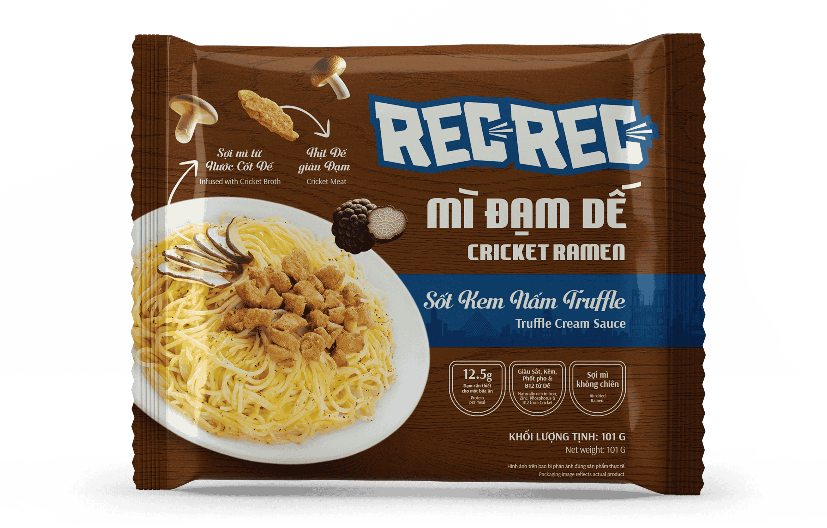 Mì Đạm Dế REC REC - Vị Sốt Kem Nấm Truffle