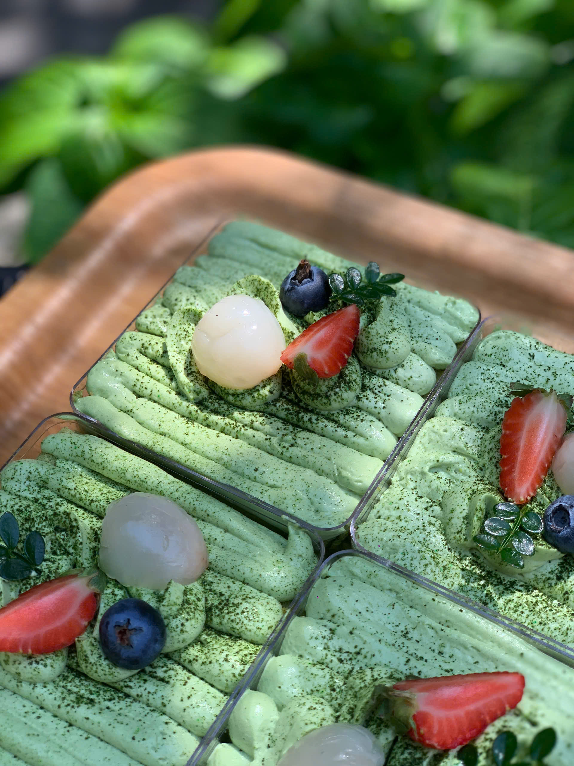 Matcha pudding wipphing