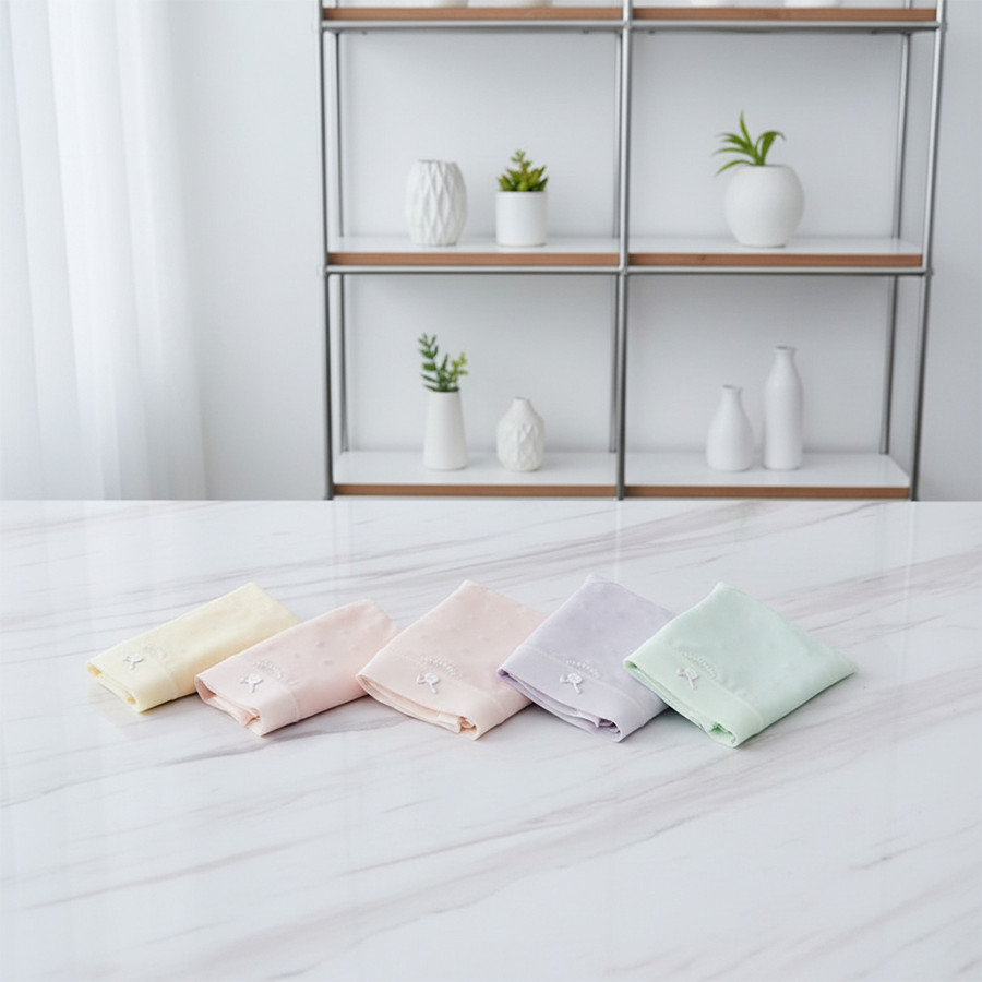 Quần lót nữ QB su lạnh phối lưới chấm bi thoáng khí thanh lịch 16E