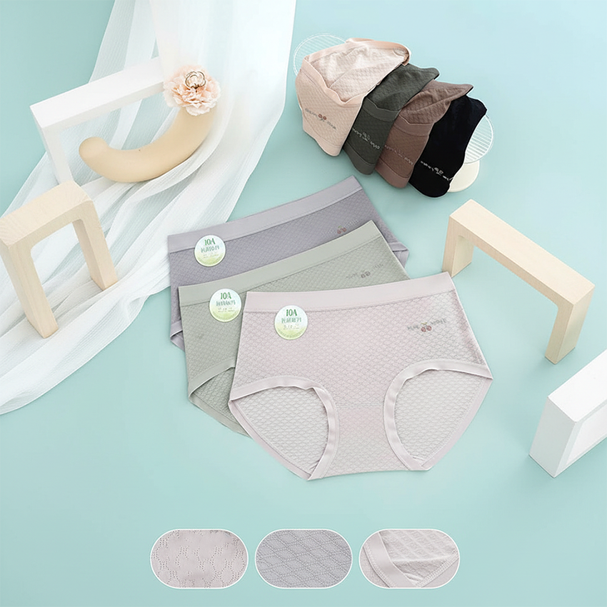 Quần lót nữ QB cotton dệt họa tiết co giãn thoáng khí phong cách thanh lịch 16E